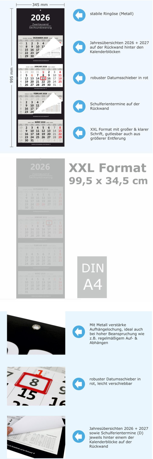 XXL 4-Monatskalender 2026