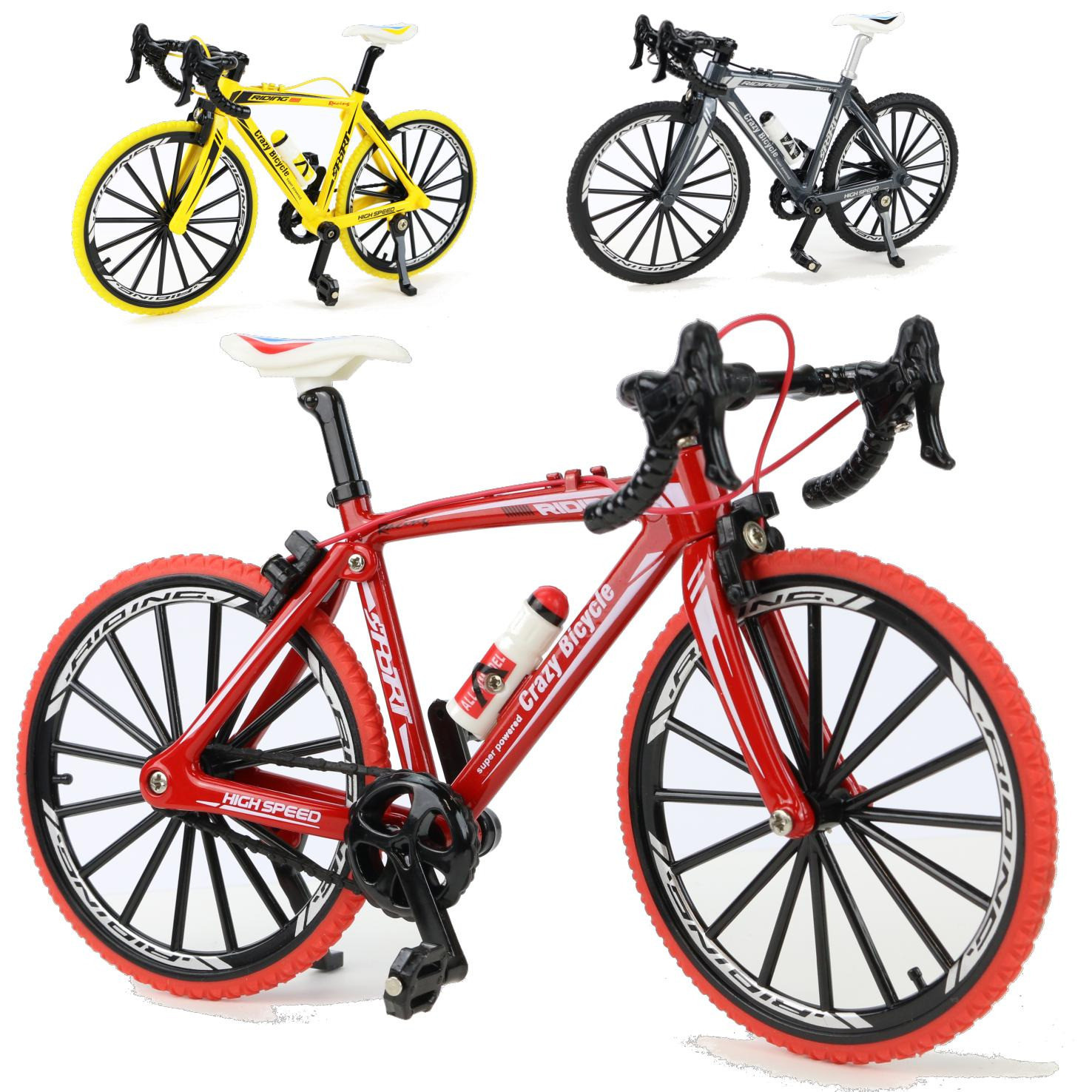 Modell Rennrad / Fahrrad Maßstab 1:8 in rot, gelb und grau