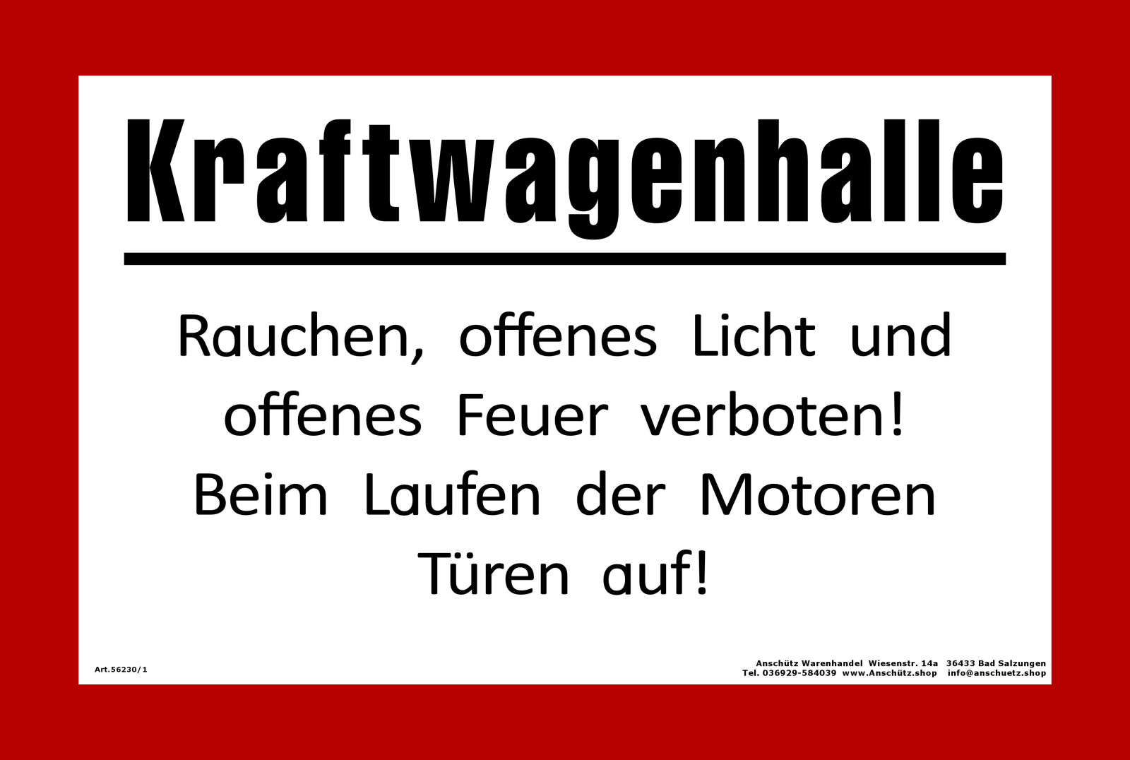 DDR Retro Hinweisschild Kraftwagenhalle Licht und Feuer verboten