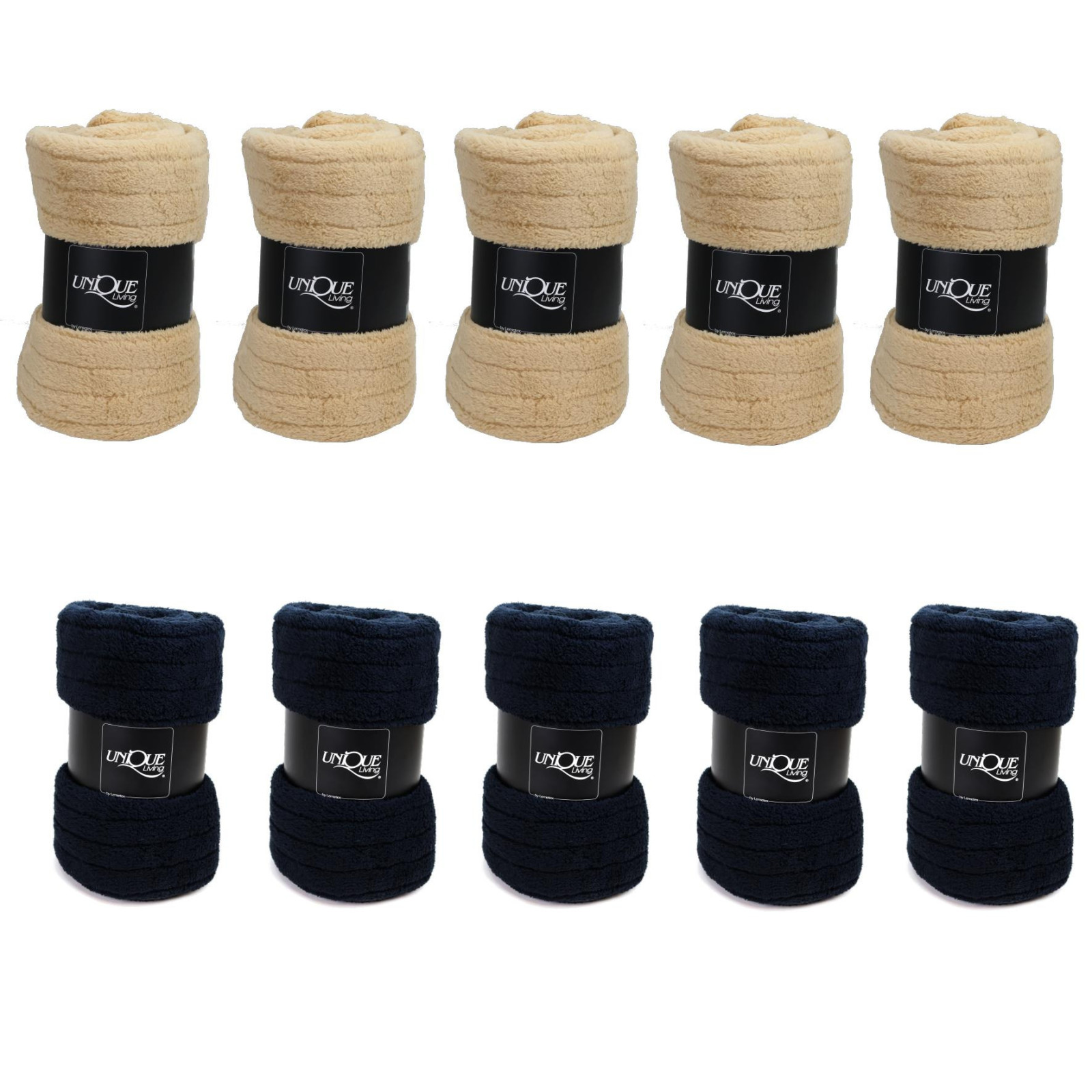 10 Stück Tagesdecken für den Gastrobereich- 5 Decken in Dunkelblau und 5 Decken in Beige
