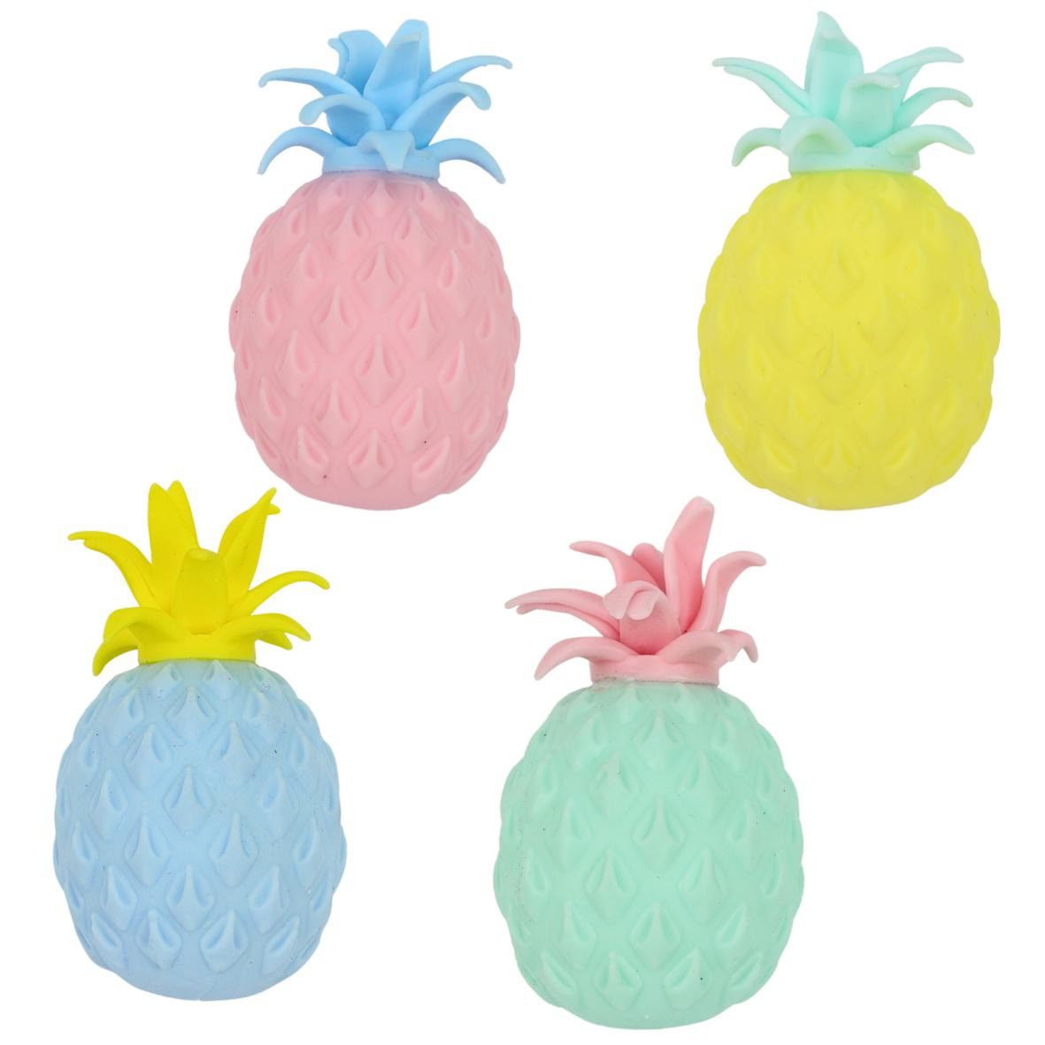 Knautschball in Ananasform in 4 verschiedenen Pastelltönen