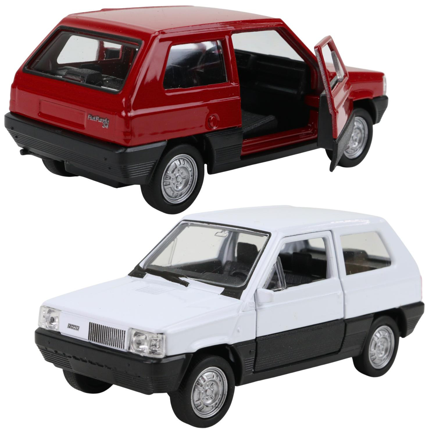 Modellauto Fiat Panda 34 in rot und weiß