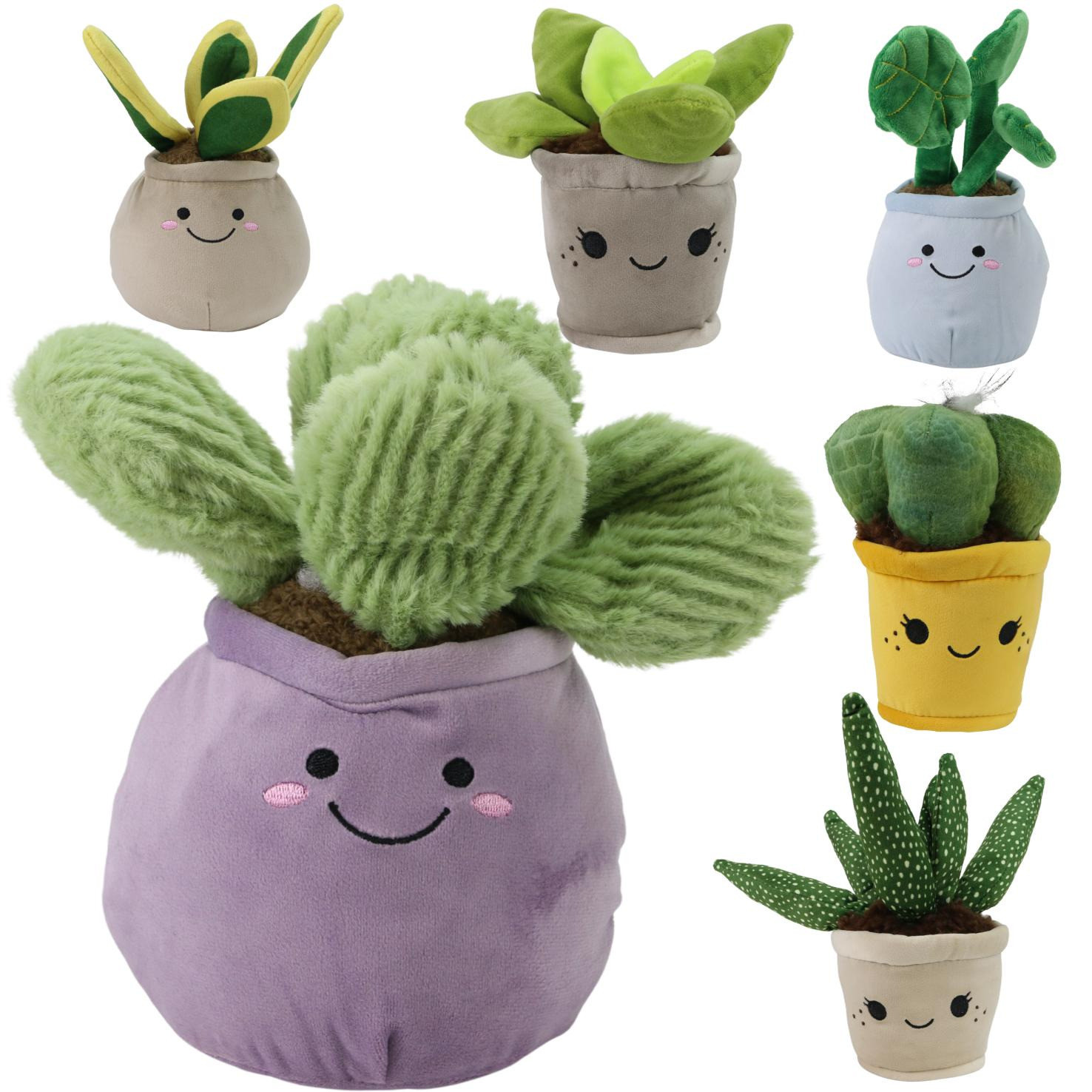 Take me Home Plüsch Pflanzen im Blumenopf mit Smiley Gesicht in verschiedenen Ausführungen