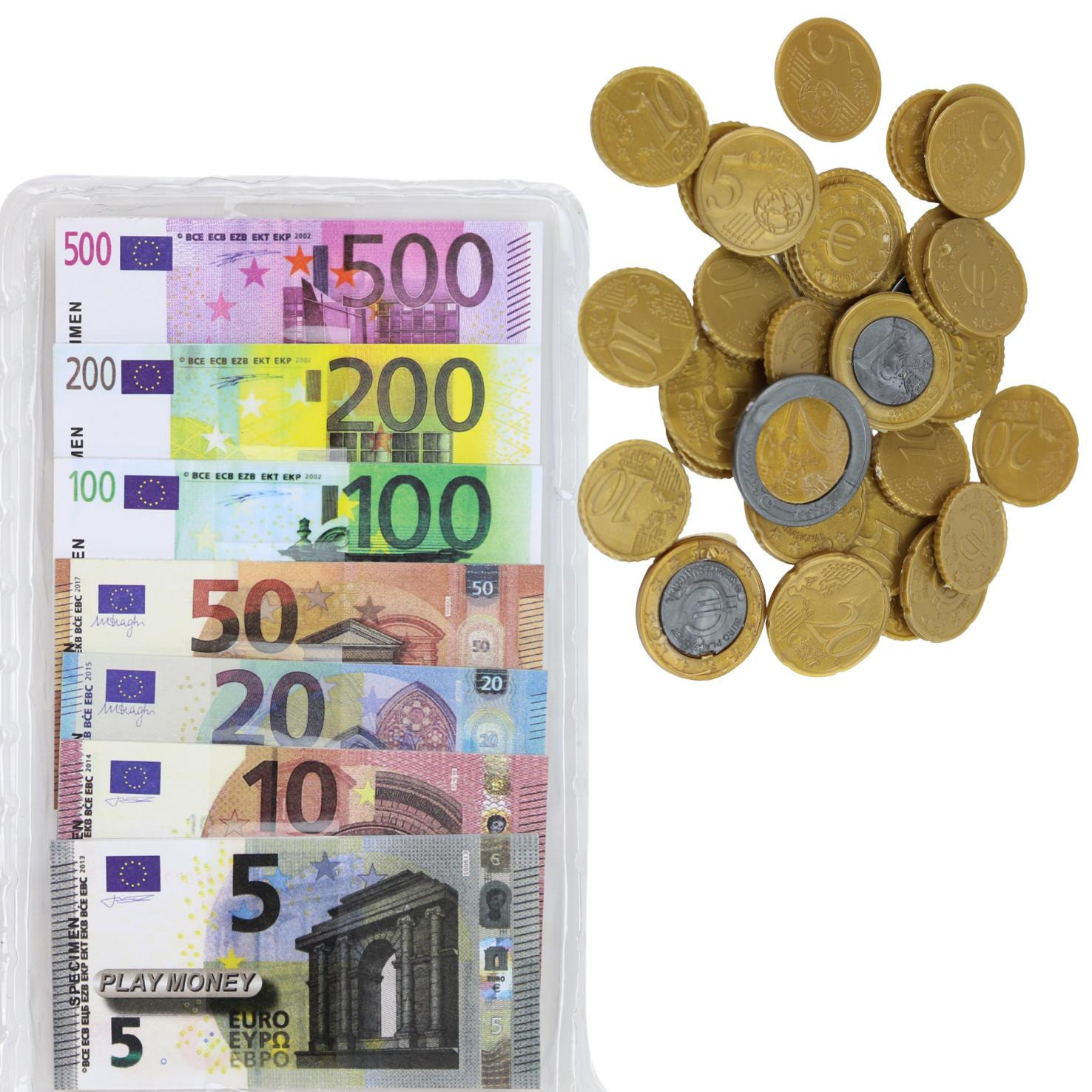 KInder Spiel Geld mit Euro Scheinen und Münzen