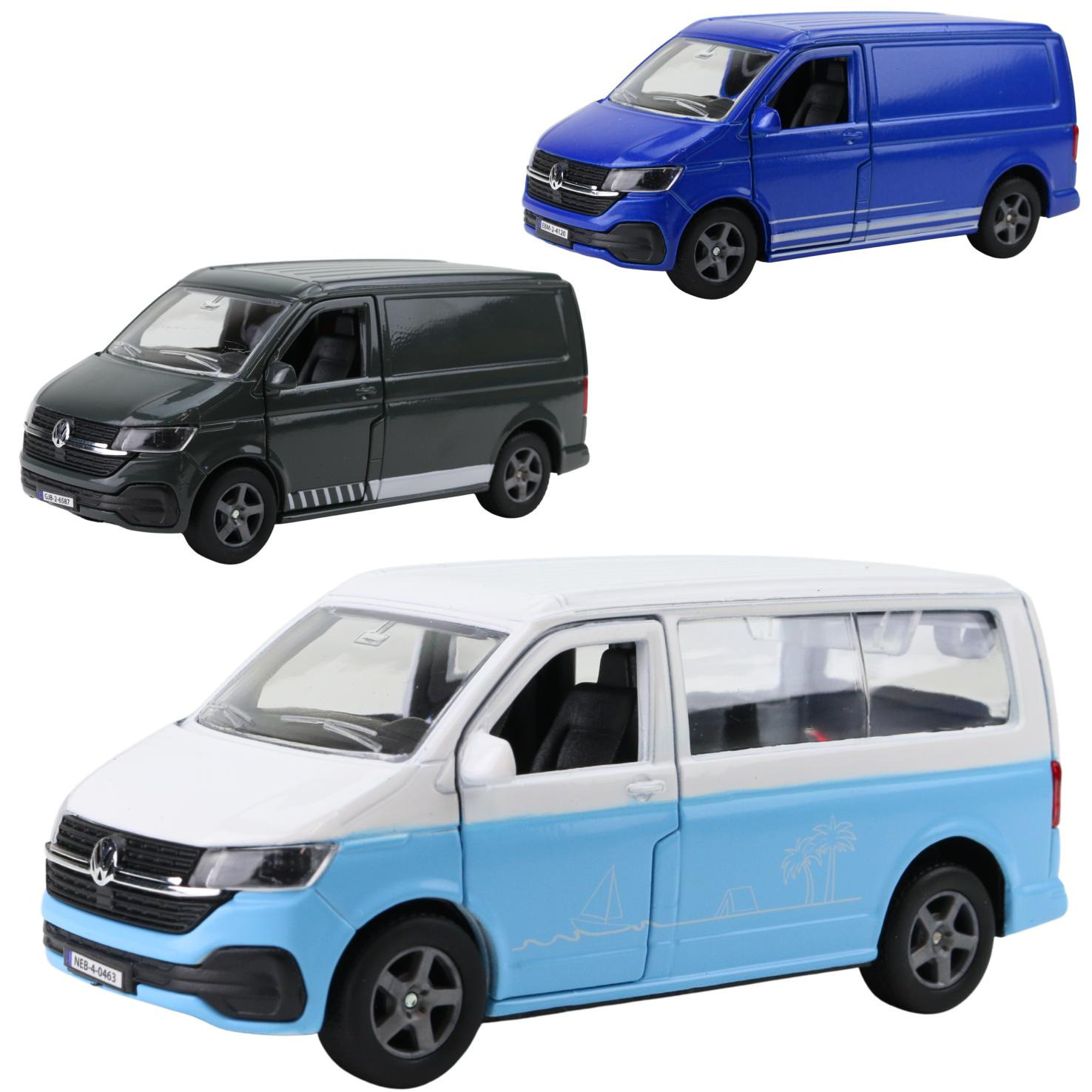 Modellauto VW Transporter T6 in 3 verschiedenen Ausführungen