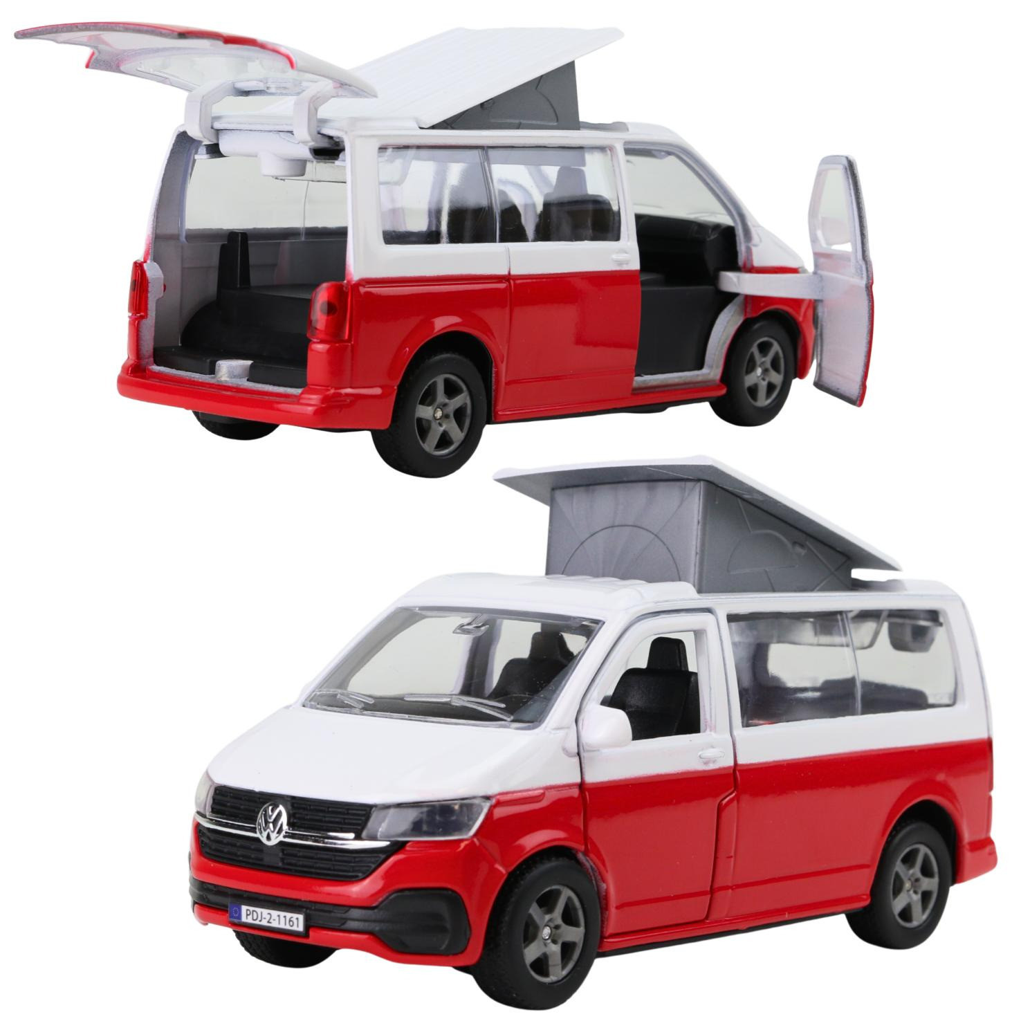 Modellauto VW T& California Camper Bulli mit Aufstelldach