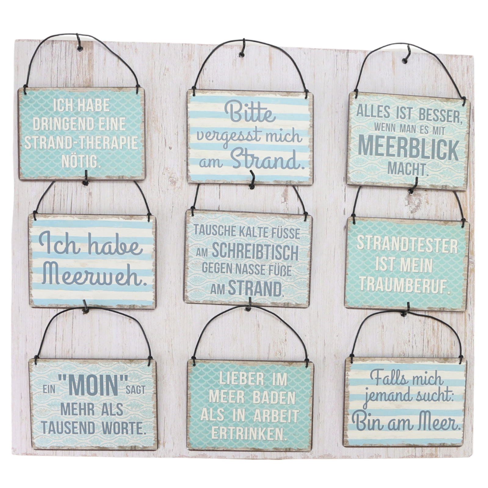 9 maritime Metallschilder mit verschiedenen Sprüchen