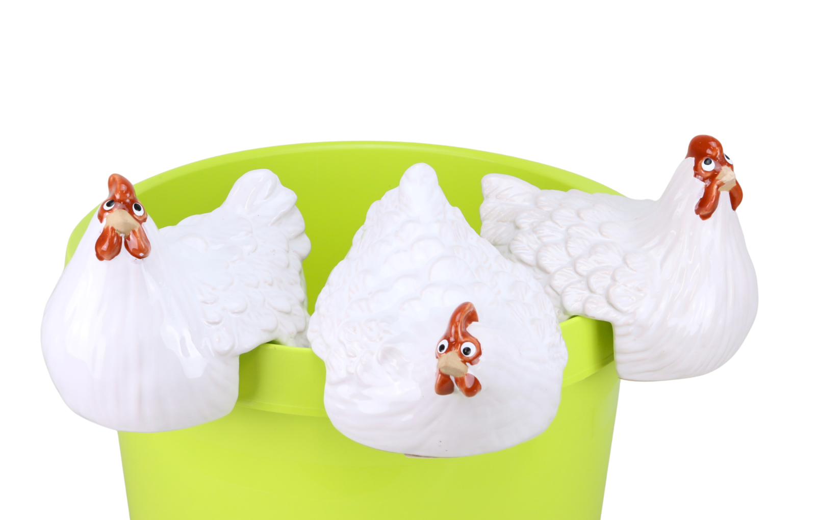 3er Set Kantenhocker Hühner weiß