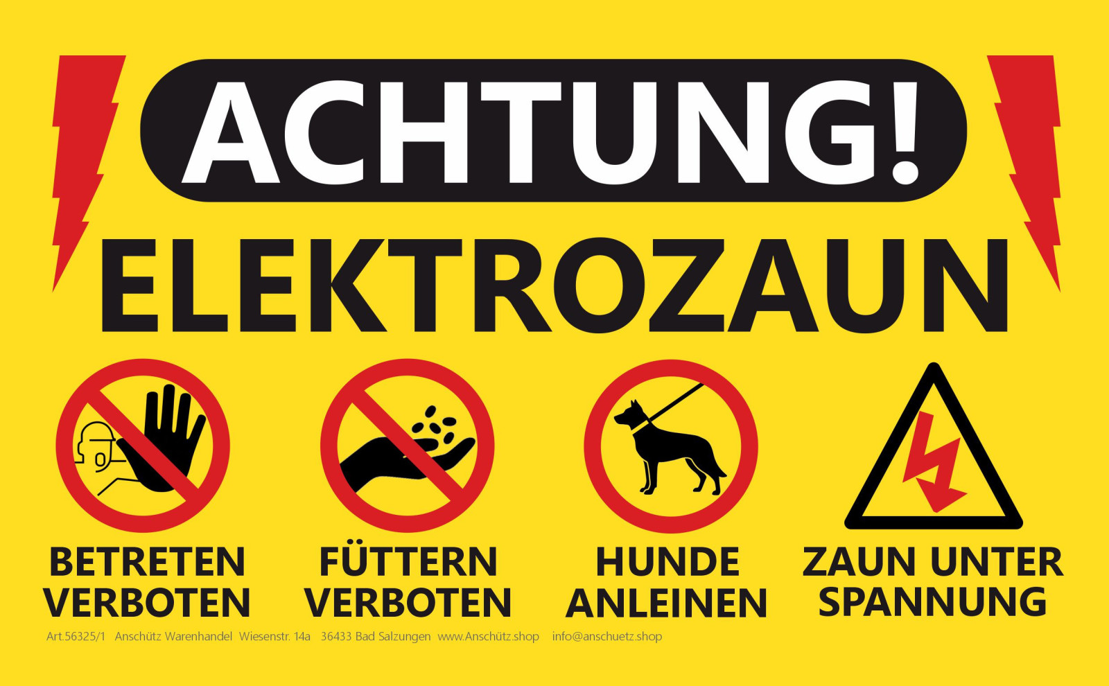 Warnschild Achtung Elektrozaun