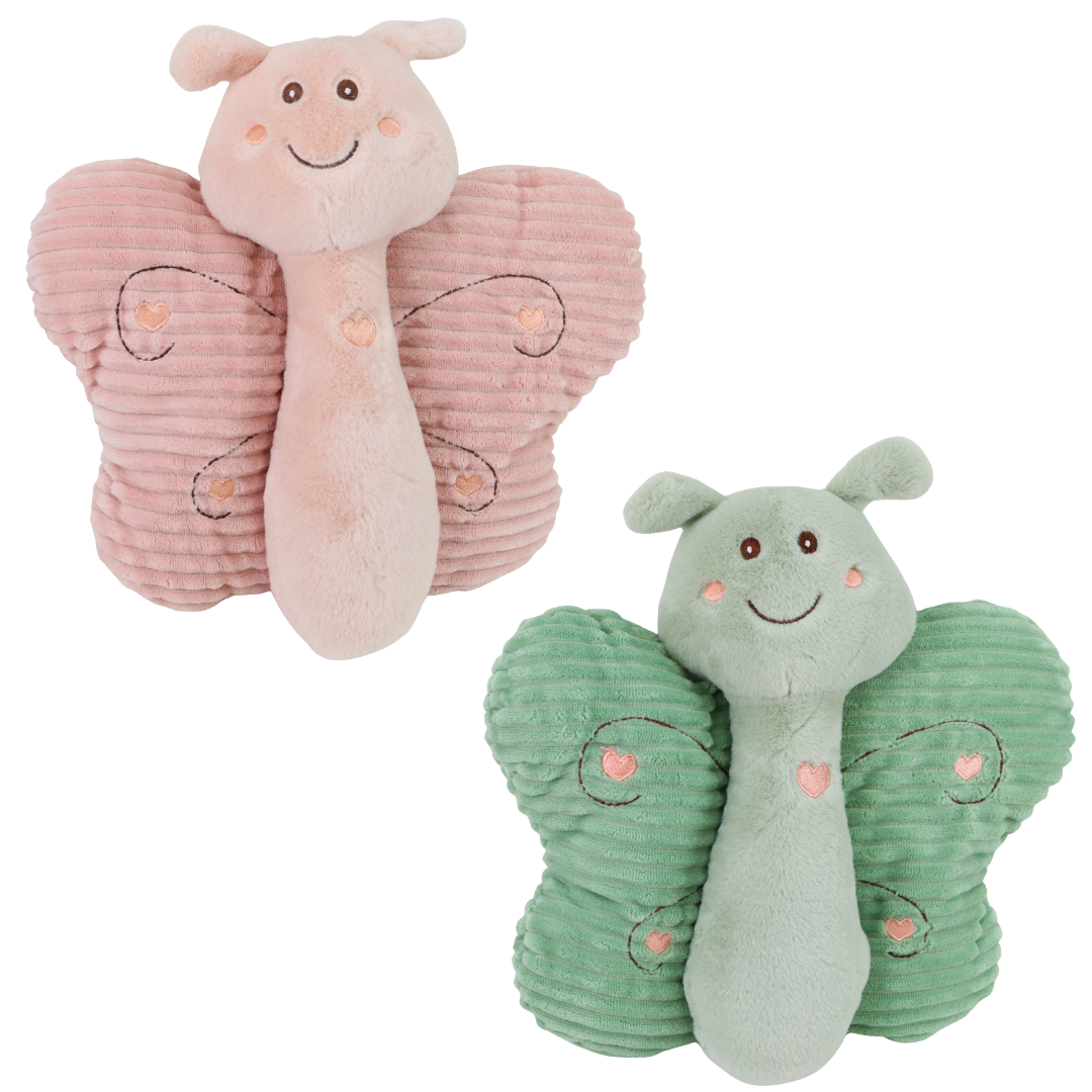 Kuscheltier Schmetterling in 2 Pastellfarben