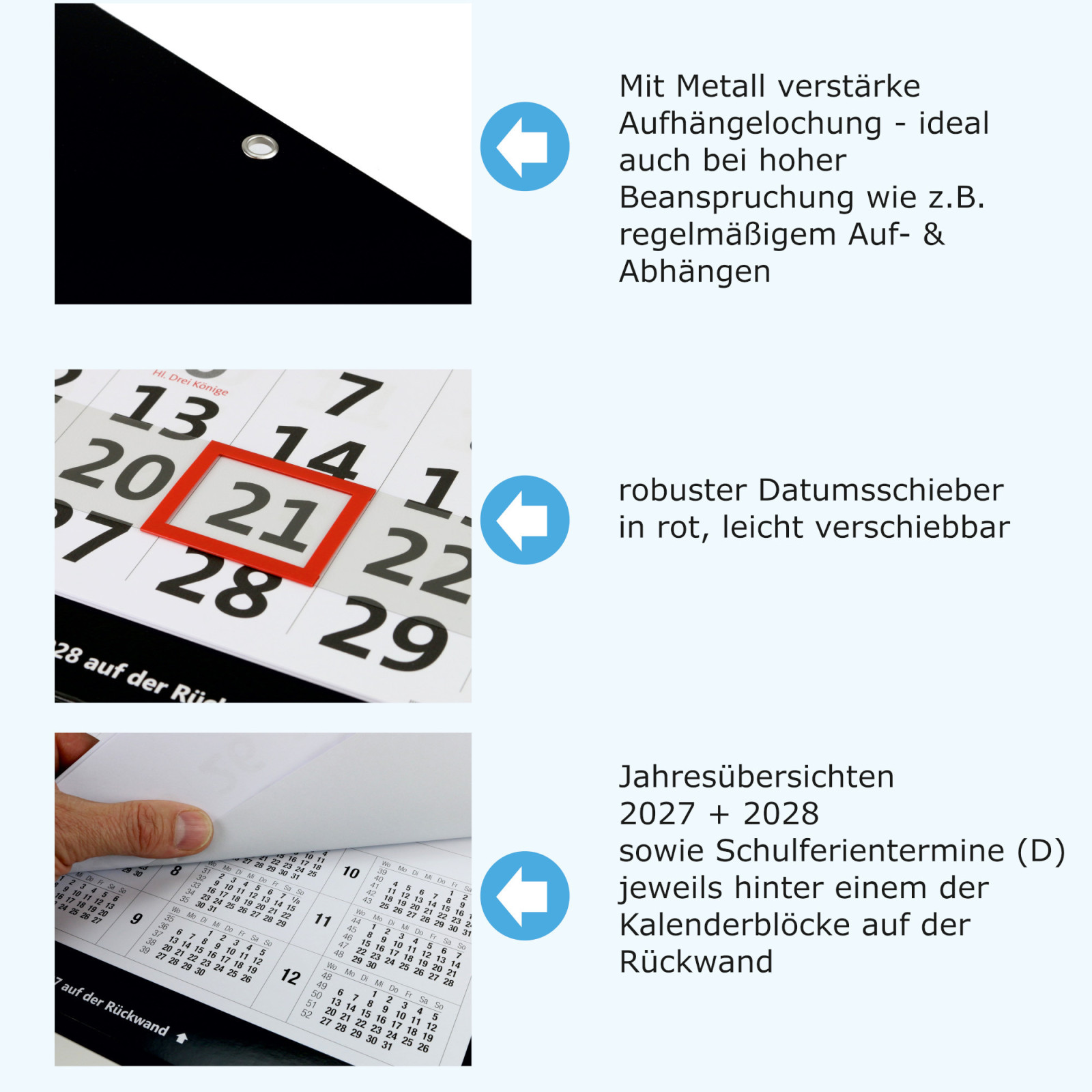 XXL 6-Monatskalender 2027 mit Detailansichten