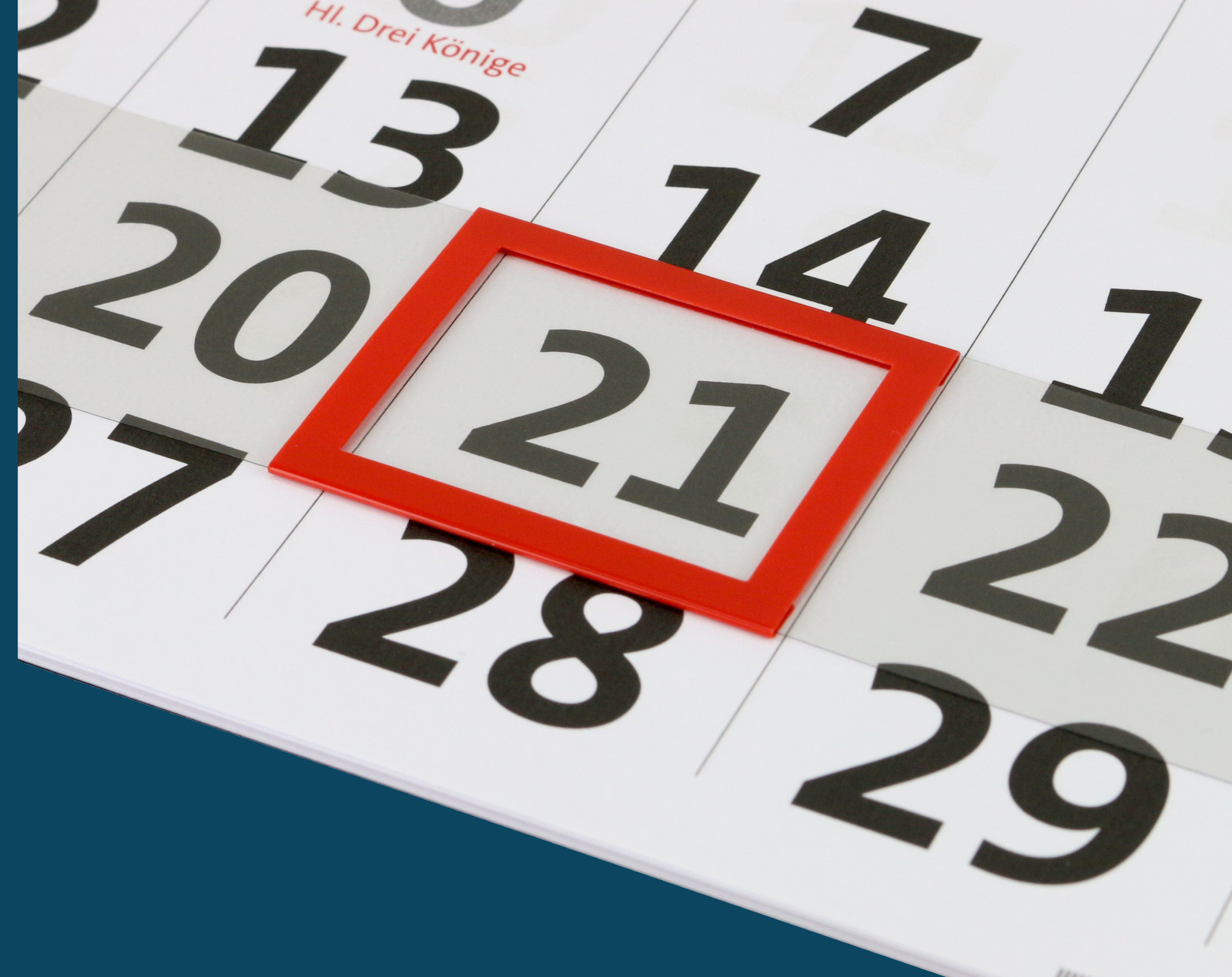 XXL 8-Monatskalender 2027 mit rotem Datumsschieber