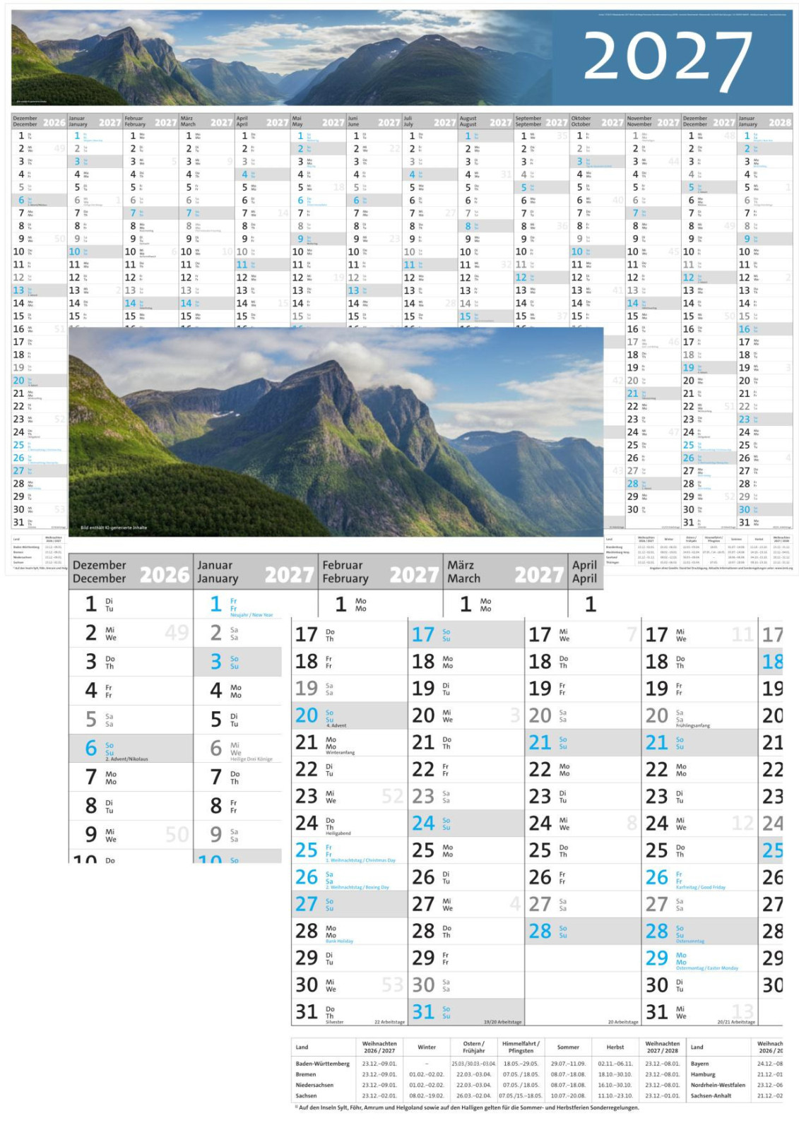 Panorama Jahreskalender 2027