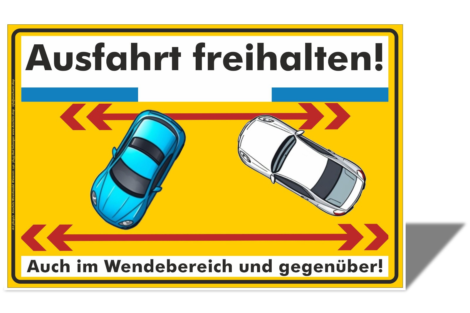Hinweisschild Ausfahrt freihalten auch im Wendebereich & gegenüber