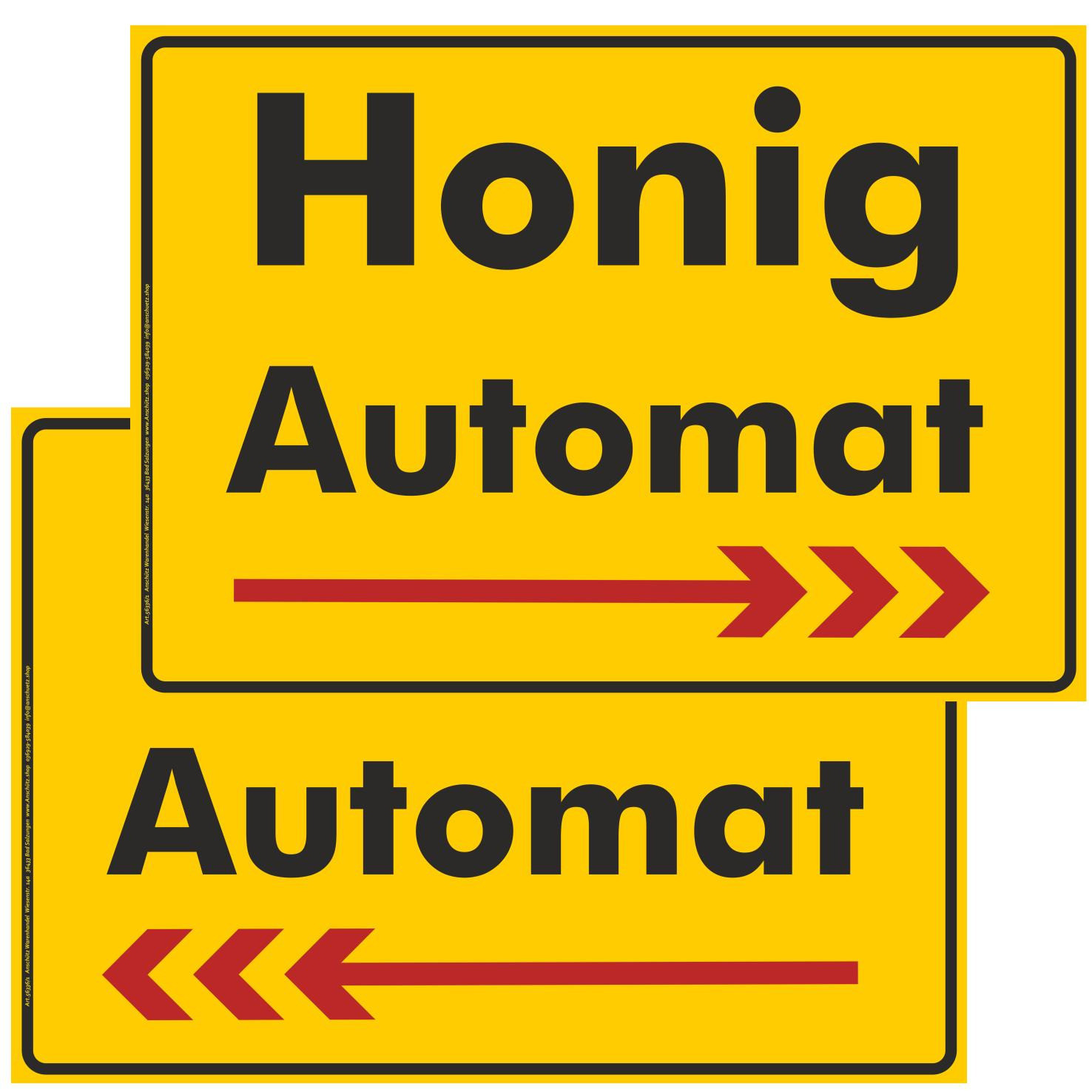 Werbeschild für Honigautomat, beidseitig verwendbar