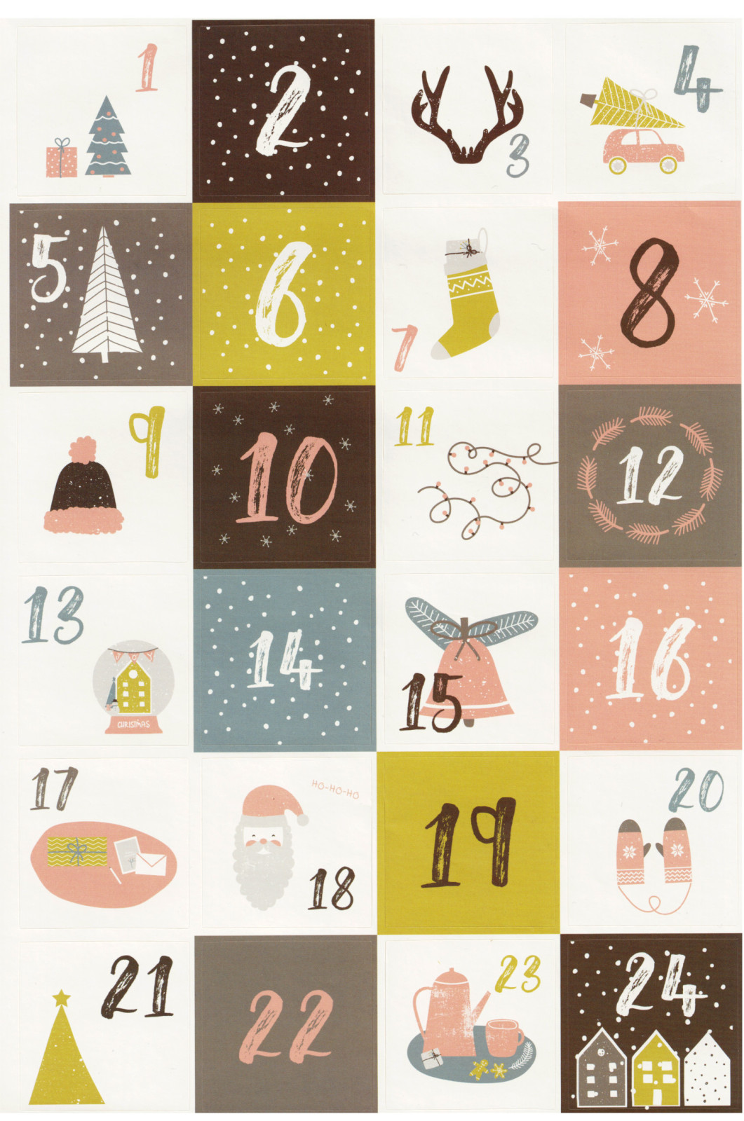 Sticker zum Selbstgestalten eines Adventskalenders